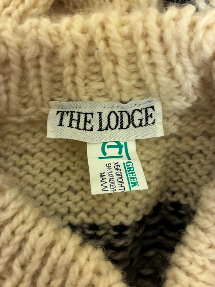 The Lodge Men's Greek Knitwear 100% Wool Sweater Greece Fair Isle Hand Made VTG - Image 3 of 4