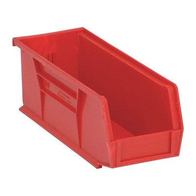 QUANTUM STORAGE SYSTEMS QUS224RD Hang and Stack Bin,Red,PP,4 in PK 10