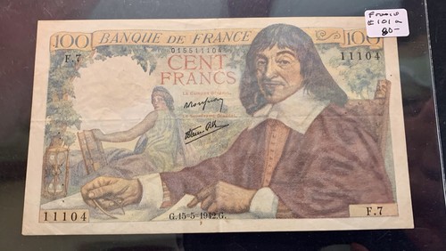 France, 1943 Pk84a, 1941 Pk102 & 1942 Pk101a /3 Very Nice & Colorful Banknotes! - Picture 9 of 12