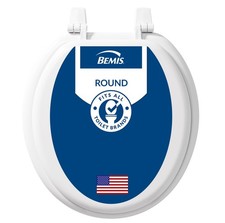 400TTA Economy Durable Wood Toilet Seat, Made in USA, Round, White