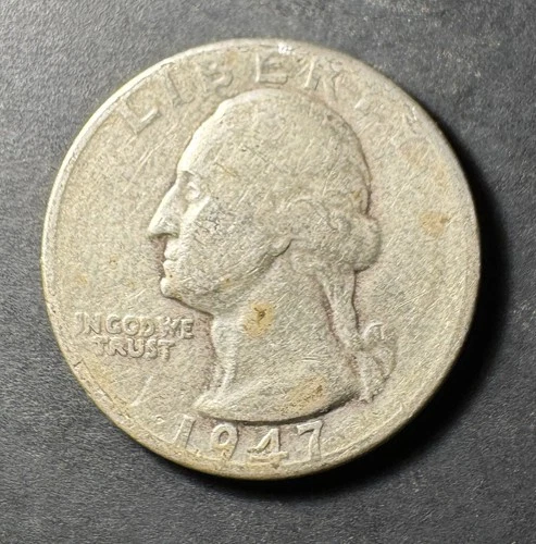 1947-D Silver Washington Quarter (Circulated) - (#3017) Very Fine Condition