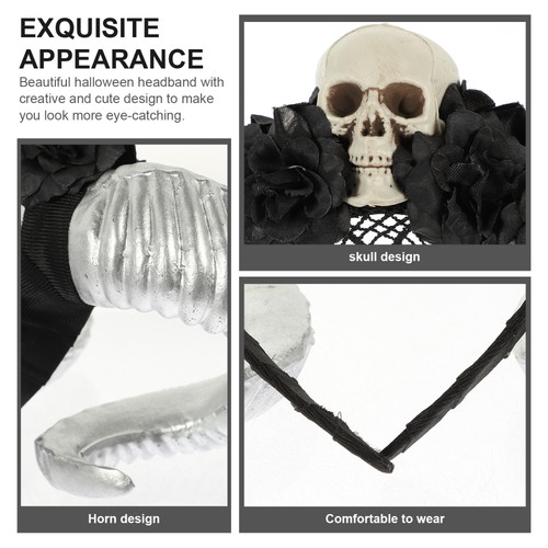 Devil Horn Veil Miss Fashion Headband for Women Hair Decor Halloween Headdress - Picture 9 of 12