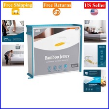 Twin Waterproof Mattress Protector - Bamboo Rayon Blend, Ultra Soft, Fitted S...