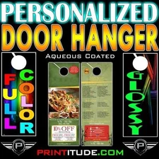 2500 DoorHanger 100LB GLOSSY Full Color Both Side 3.5"x8.5" Doorhanger 3.5 x 8.5