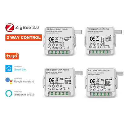 1/2/3/4 Gang Tuya Zigbee Mini Funkschalter Modul Funk-Empfänger 230V f Alexa/APP