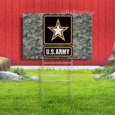 Camo US Army Star Military House US Army Yard Sign