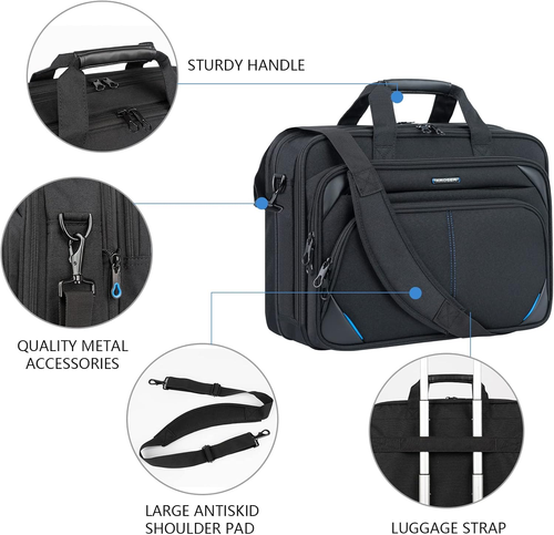 KROSER Laptoptasche 17,3 Zoll Premium Laptop Aktentasche, erweiterbare Laptop Schulter - Bild 4 von 12