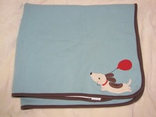 GYMBOREE STYLISH PUPPY DOG 2011 2012 BABY BOY BLANKET BLUE BROWN RED BALLOON