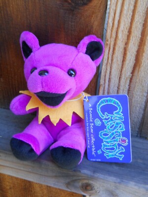 GRATEFUL DEAD''  CASSIDY '' BEANIE BABY 7'' TALL MADE LIQUID BLUE (NEW) MAUVE