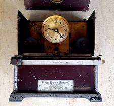 RARE! Alte Zeiterfasssungsuhr Benzing Uhrenfabrik Schwenningen DRP FUNKTIONIERT