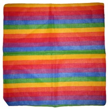 Wholesale Lot of 12 Rainbow Gay Pride Striped 100 Cotton 22"x22" Bandana