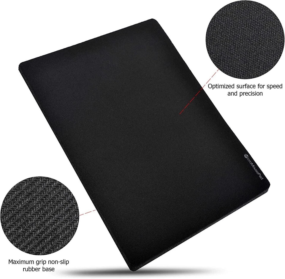 4 x for Price of 1! Micro Mouse Pad Small 8x6" Black Mini Mousepad BLOWOUT SALE! - Image 3 of 4