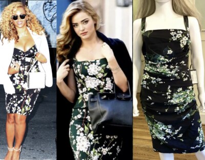 $2634 NEW DOLCE & GABBANA 2016 Floral Print 40 42 2 4 D G S M Midi Dress Top bag