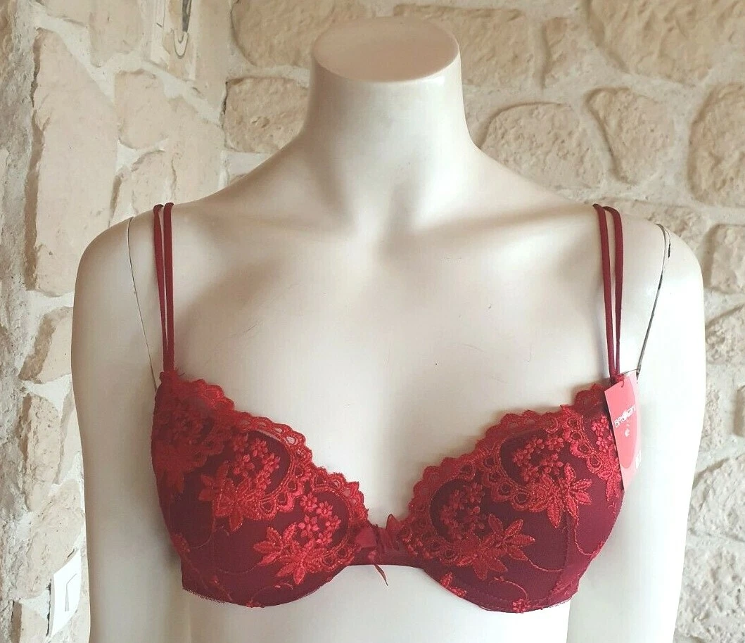 soutien-gorge bordeaux neuf taille 85B marque Bronzini (g)