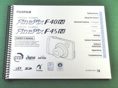 FUJIFILM FinePix F40fd 美品 動作品 元箱・説明書付 Fujifilm FinePix F40FD F45FD Owner's Manual: 180 Pages