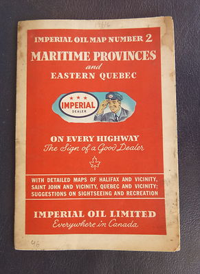 1946 Maritime Provinces & Eastern Quebec road map Imperial Esso oil gas Canada