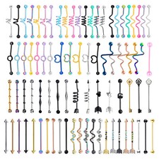 Multistyle 14G Industrial Barbell Earrings Cartilage Helix Piercing Jewelry- ONE