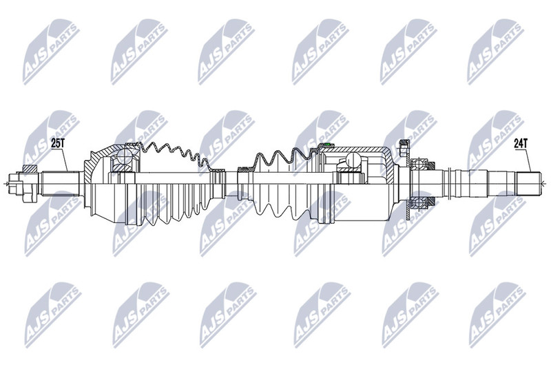 Arbre de transmission pour Fiat 500 et 595C version cardan avant droit