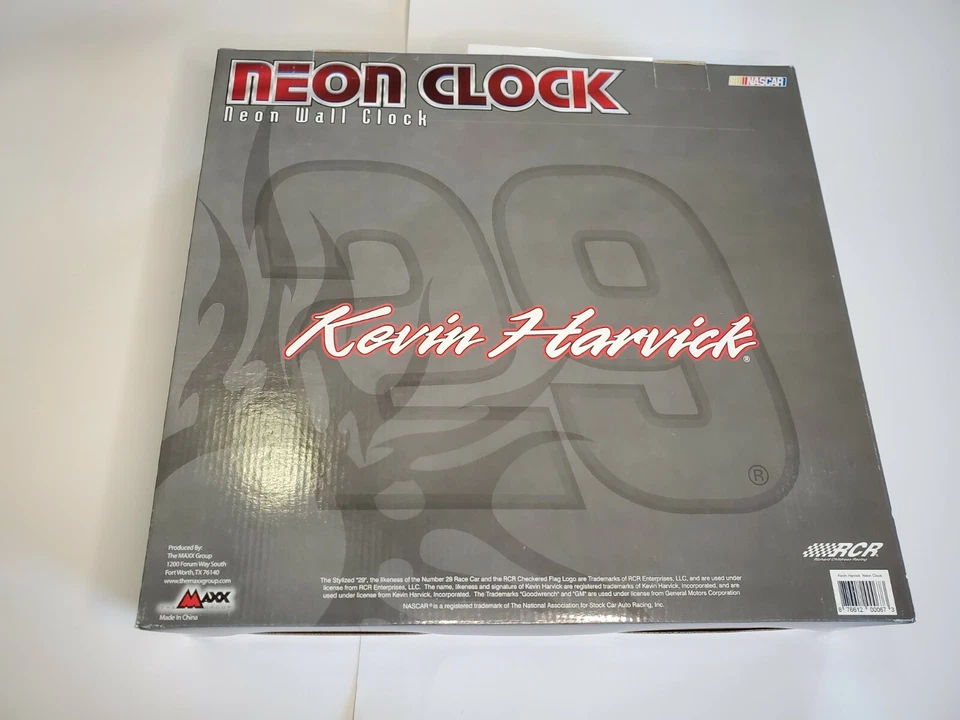 RELOJ DE PARED NASCAR #29 KEVIN HARVICK GOODWRENCH 14,5" ROJO NEÓN Foto 2 de 2