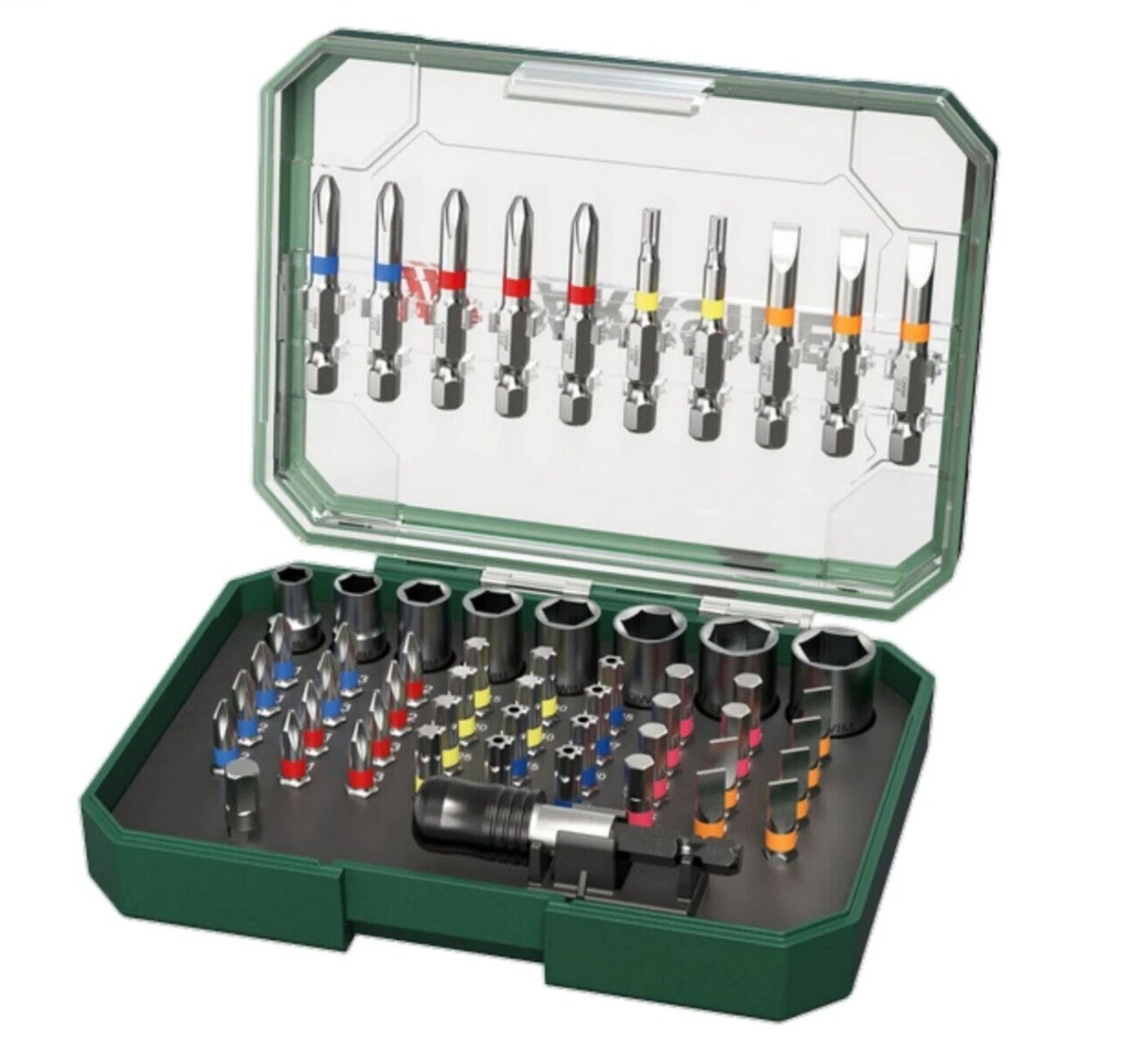 Parkside 56 Bit & Socket Set Colour Coded Standard (Green) - PBS3 