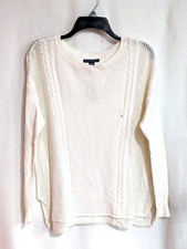 American Eagle White Cable  Open Knit Crew Neck Sweater - Size M - NWT