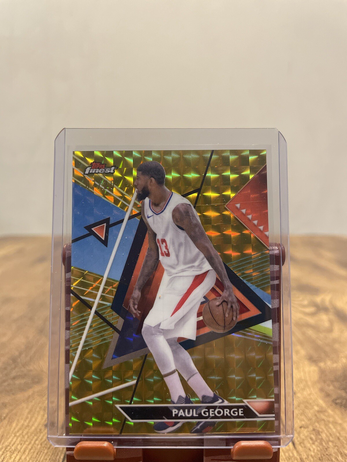 2023-24 Topps Finest Paul George #128 Gold Geometric /20