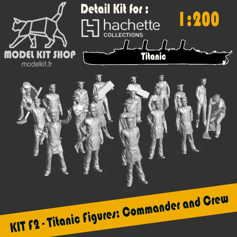 2022 Titanic HACHETTE 1:200 DETAIL SET #F2 - Figurines kit (20 figs) L'équipage