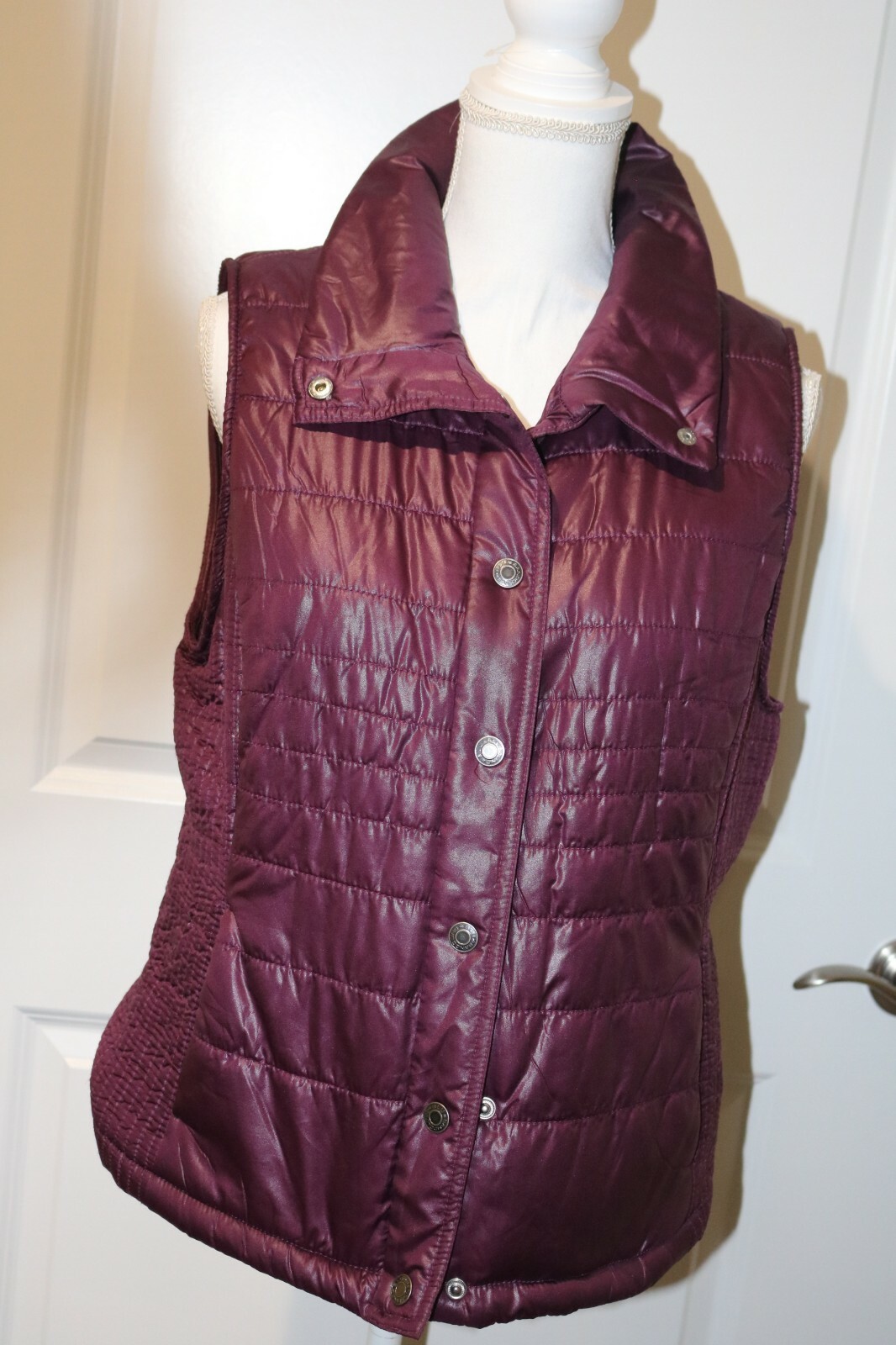 Vest Large Bandolinoblu Purple Puffer Fleece Lined Snap Front-image