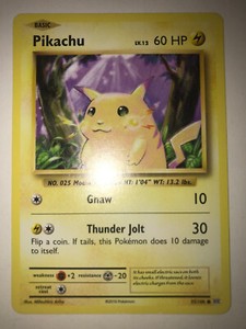Basic Pikachu Card