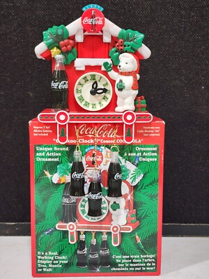 RARE Christmas Coca-Cola Musical Cuckoo Clock 