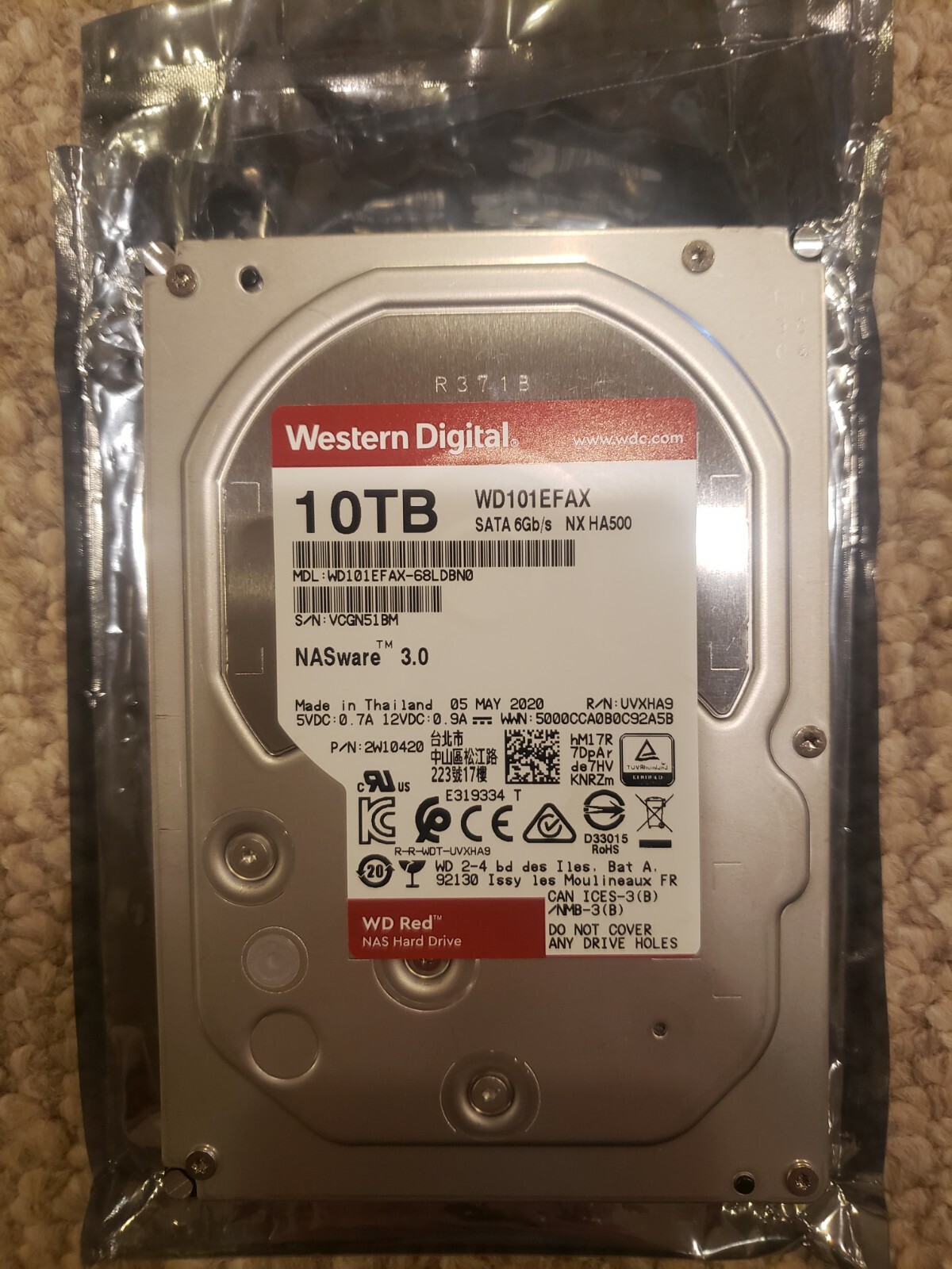 Wd Red 10tb Nas Internal Hard Drive 5400 Rpm Class For Sale Online Ebay