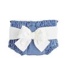 Mud Pie Baby Girl Navy Gingham Diaper Cover Size 3-6 Month NEW