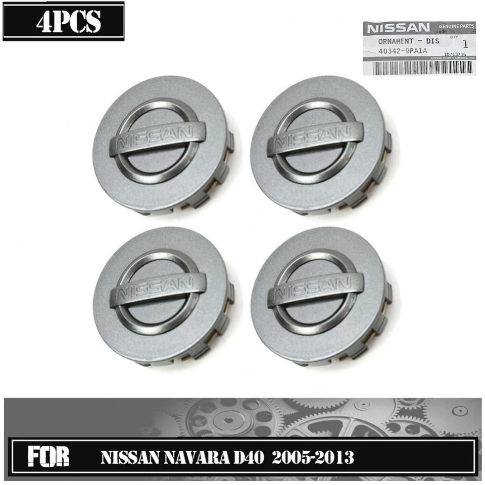 Cubierta de tapacubos central de rueda gris para Nissan Frontier D40 2005-2013 4x Foto 3 de 4