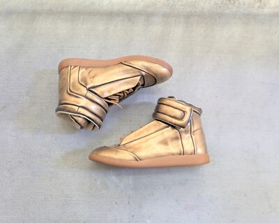 Maison Margiela Future Gold Men 10 43 Leather High Top Sneakers