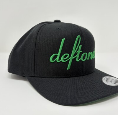 Deftones Embroidered Script Logo Snapback Hat Wool nu-metal