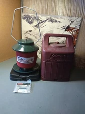 Vintage Coleman Lantern Propane Gas Double Mantle with Red Hard Case