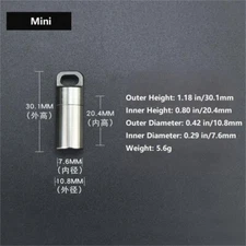 Waterproof Titanium Pill Holder Case Keychain Small Pill Box Container Organizer