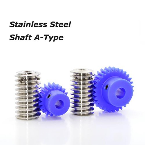 1 Modulus Plastic Nylon Worm Gear Wheel 10T-80T & A B L Steel Worm Gear Shaft - Picture 2 of 18