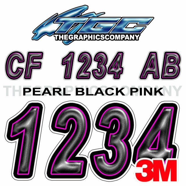 Black Pink Custom Boat Registration Numbers Decals Vinyl Lettering Stickers USCG eBay