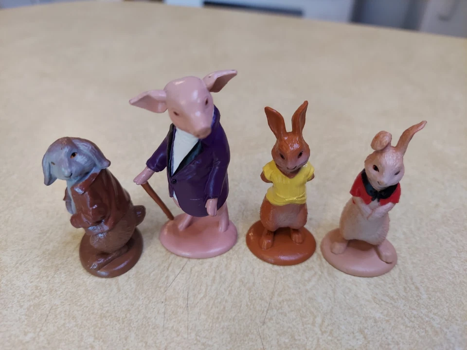Lote de 4 mini figuras vintage de Beatrix Potter Peter Rabbit juguetes para adornos de pasteles Foto 2 de 4
