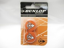 NOS 2 PACK: DUNLOP "LOGO" VIBRATION DAMPENERS FOR TENNIS RACQUETS ORANGE