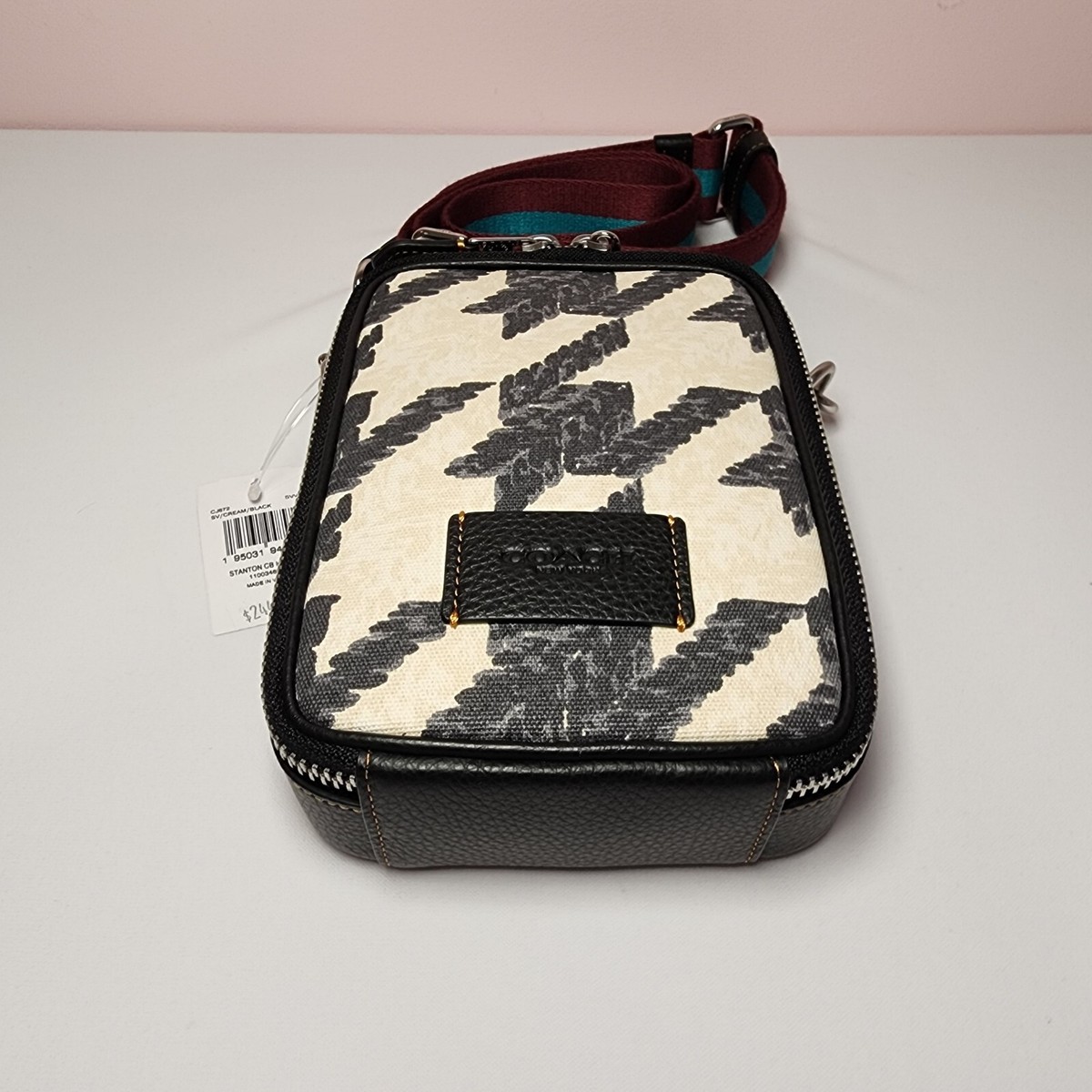 COACH Stanton Crossbody With Houndstooth Print バッグ CJ672 Coach CJ672 STANTON CROSSBODY WITH HOUNDSTOOTH PRINT | eBay