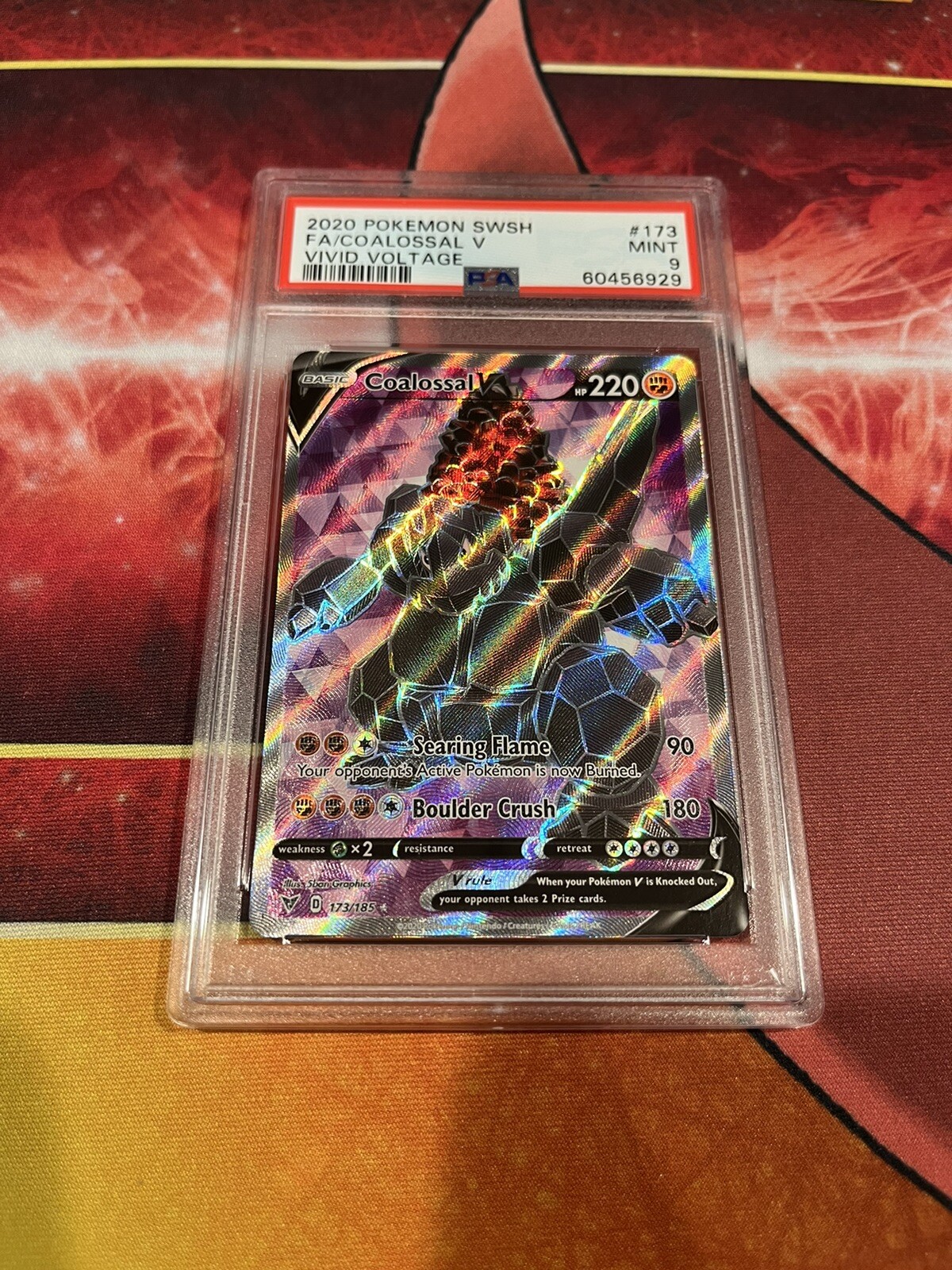 2020 Pokemon SWSH Full Art Coalossal V Vivid Voltage #173 PSA 9 MINT