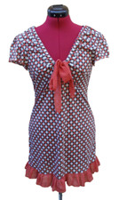 SOO LEE Vintage (90s) Black Rust Mix Short Sleeve Tunic Dress - Size 10/12