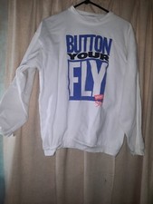 Vintage 90s Levis Sweatshirt Large 501 Button Your Fly Made In USA 573 white