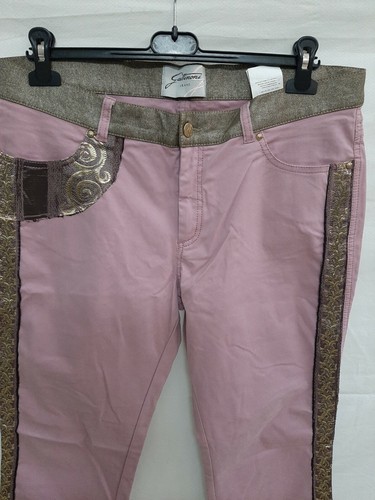 Gattinoni jeans donna woman tg 50 rosa rose oro pantalone pants giacca jacket - Imagen 2 de 10