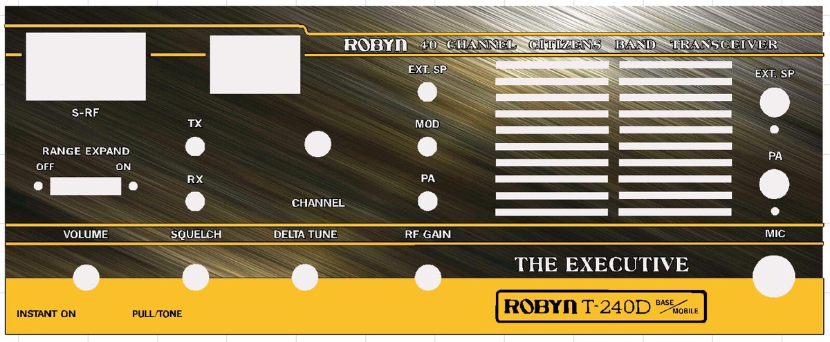 Robyn T-240D CB Radio Face Plate Graphic Decal Any Design/Color