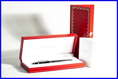 Großer Cartier DIABOLO KUGELSCHREIBER Saphir Cabuchon Schwarz & Platinum m BOX - Bild 3 von 7