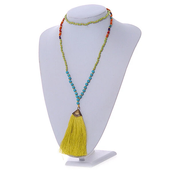 Silk thread tassel clearance necklace