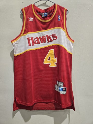 Adidas Atlanta Hawks Spud Webb Hardwood Classics NBA  Swingman Jersey 1982-1983